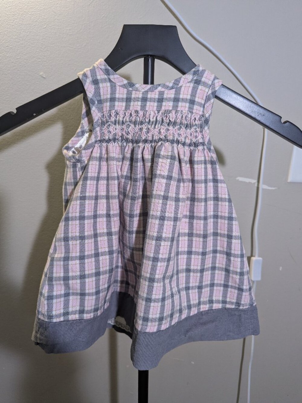 Children's Place Pink & Gray Plaid Sleeveless Dress